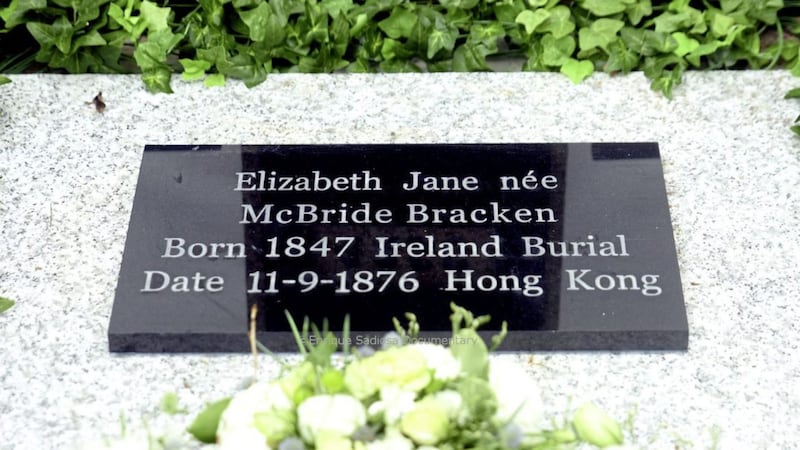 A memorial gravestone to a Northern Ireland-born woman has been unveiled in Hong Kong. Elizabeth McBride, who was born in Ballycarry in Co Antrim, was buried in the Happy Valley Cemetery in November 1876. Picture by Rebecca Sin 