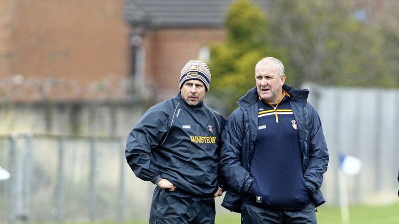 Antrim joint managers Gearoid Adams and Frank Fitzsimons. Picture by Seamus Loughran 