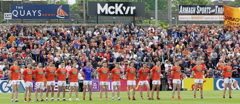 Ready for battle. Armagh dethroned All-Ireland champions Tyrone at the Athletic Grounds. Pic Philip Walsh 