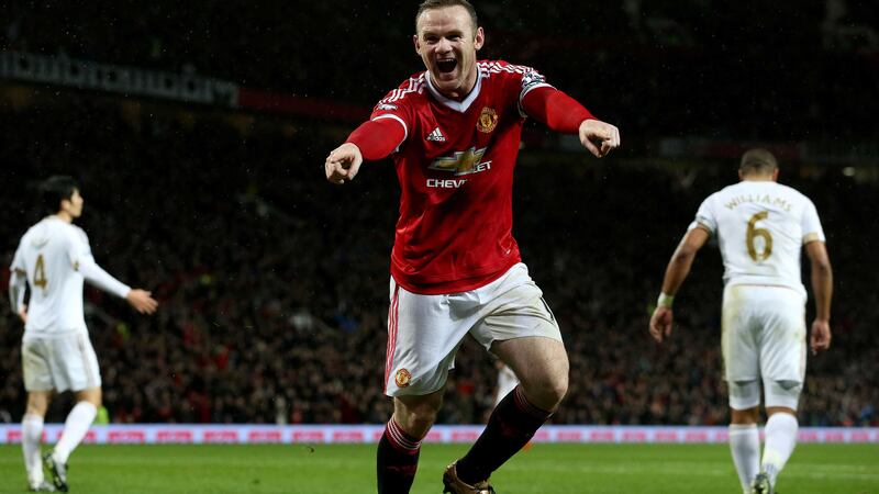 Wayne Rooney celebrates his winner for Manchester United against Swansea on Saturday<br />Picture by PA&nbsp;