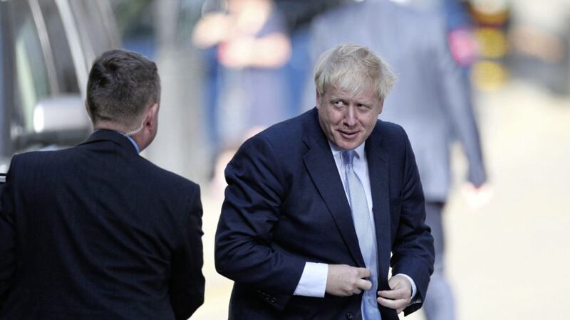 New Prime Minister Boris Johnson returning to Downing Street after visiting the Houses of Parliament on Wednesday. Picture by Jonathan Brady, Press Association 