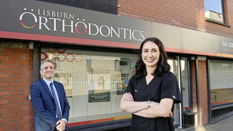 Orthodontist Emma McCrory with Paul Reid from Ulster Bank 