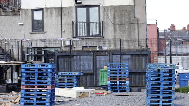 Wooden pallets at a car park off Donegall Pass in south Belfast. Picture by Mal McCann 