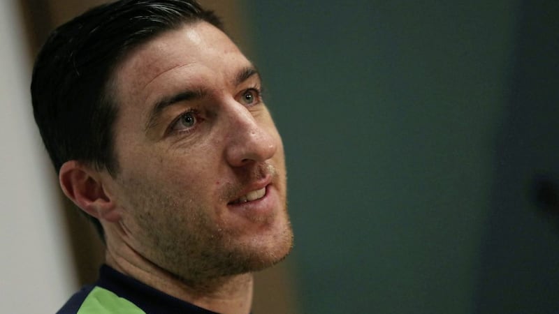Republic of Ireland&#39;s Stephen Ward during a press conference at the FAI National Training Centre, Dublin, yesterday Picture: PA 