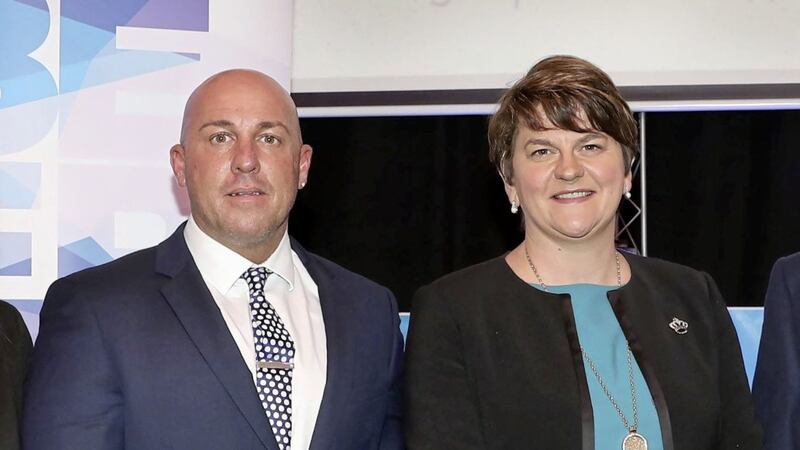 Loyalist Dee Stitt of Charter NI pictured with former first minister Arlene Foster after the east Belfast group was awarded a &pound;1.7 management contract 