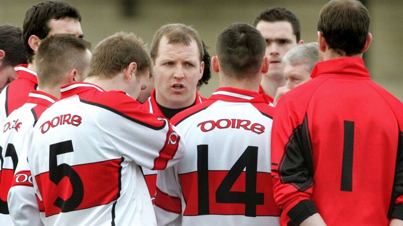 Derry GAA star Johnny McBride at the centre of the team