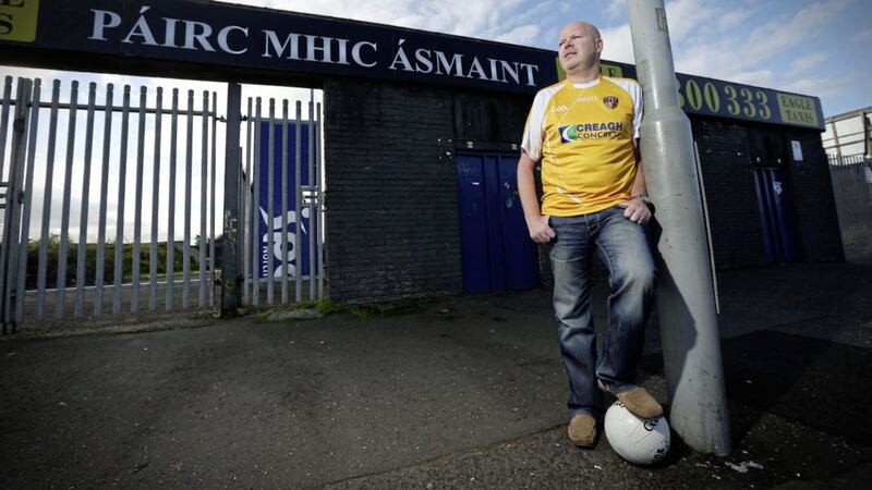 Former Antrim GAA captain Anto Finnegan pictured at Casement Park in 2014 before the onset of MND. Picture: Kelvin Boyes/PressEye 