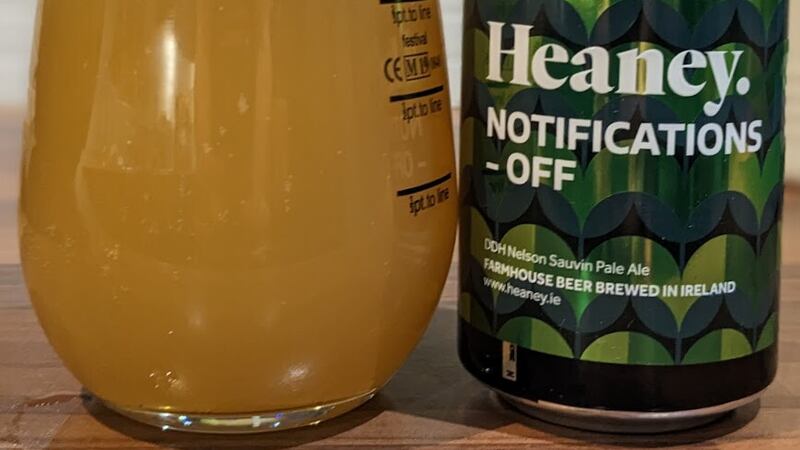 Notifications-Off is a 4.7 per cent farmhouse ale from Heaney's