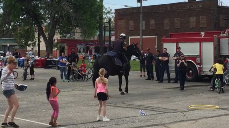 Police horses have fun too!