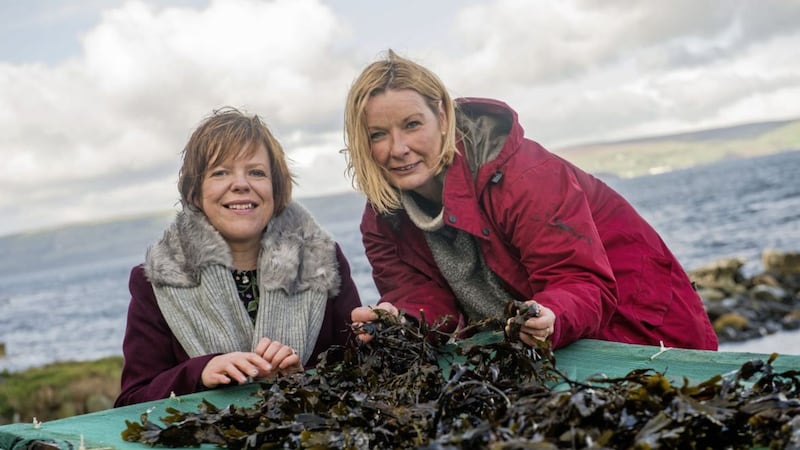 Kelli Bagchus, manager of Carrickfergus Enterprise and Gillian Thompson, owner of The Irish Seaweed Company. 