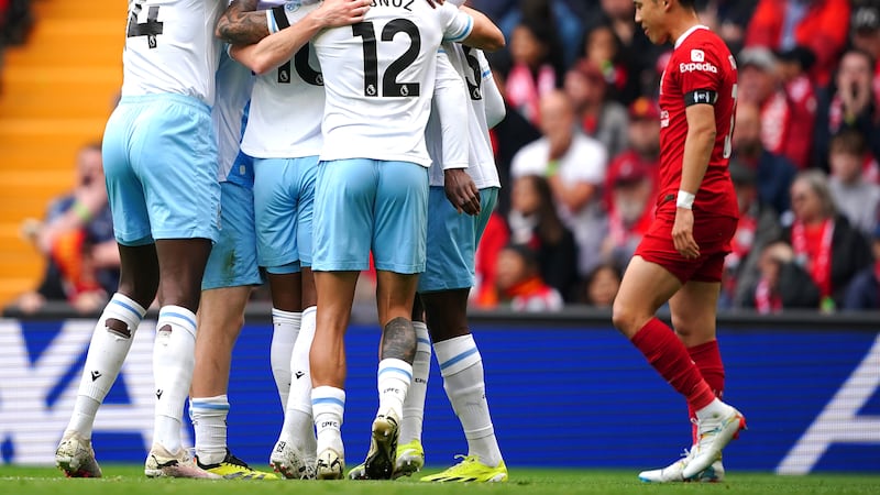 Eberechi Eze’s goal saw Crystal Palace win at Liverpool