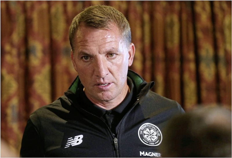 Celtic manager Brendan Rodgers speaking at a press conference at the Culloden Hotel. Picture by Hugh Russell 