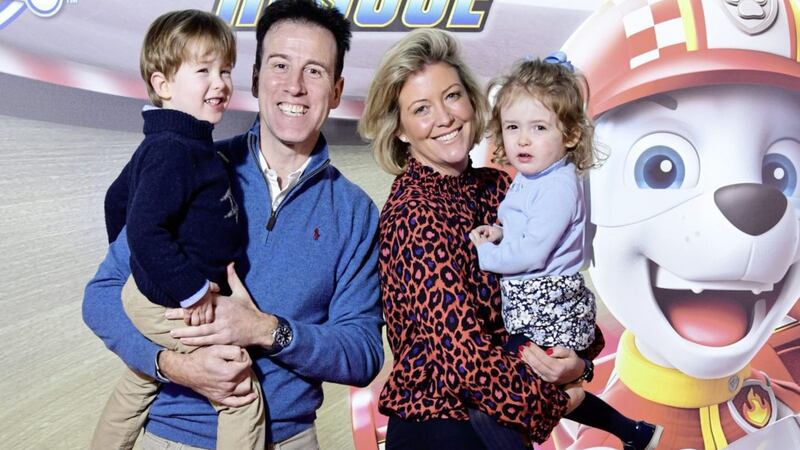 Strictly&#39;s Anton Du Beke with wife Hannah and twins George and Henrietta 