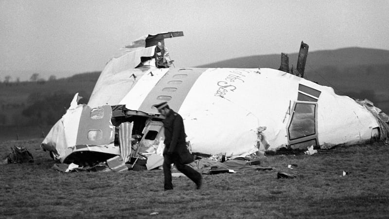 The wrecked nose section of the Pan-Am Boeing 747 in a Scottish field at Lockerbie in 1988. Picture by Press Association&nbsp;