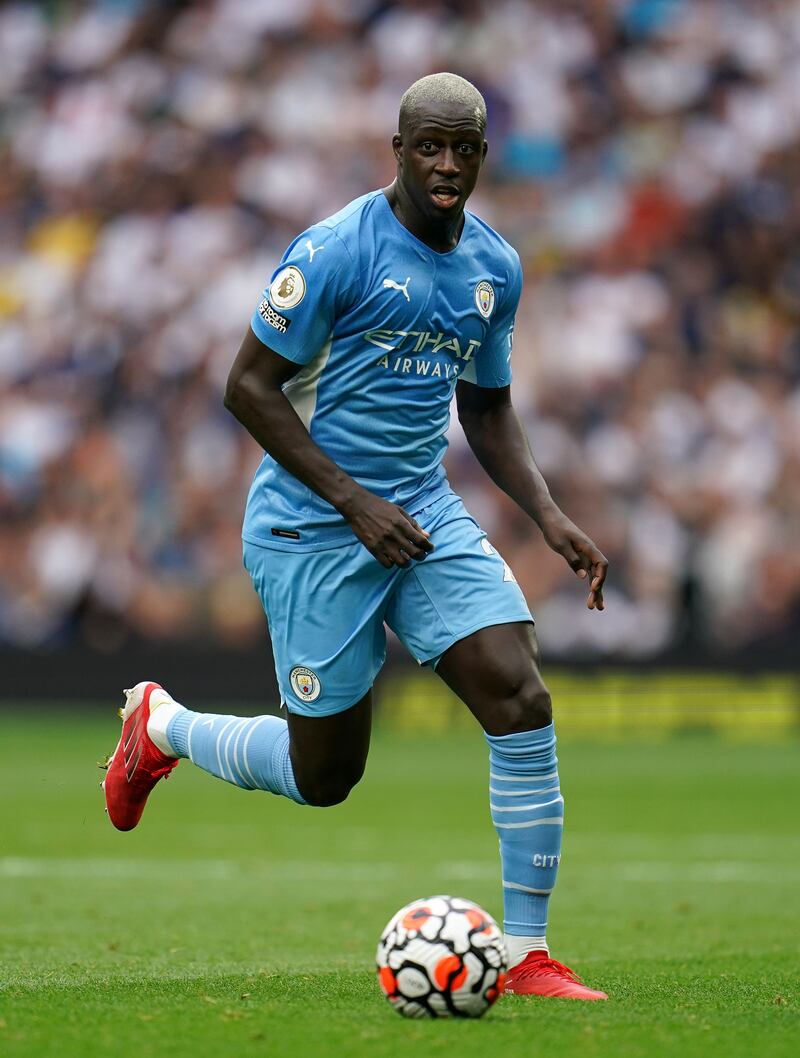 Benjamin Mendy playing for Manchester City