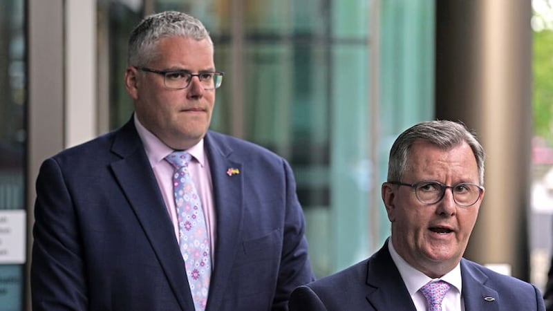 Gavin Robinson (left) is regarded as a close ally of DUP leader Sir Jeffrey Donaldson (Brian Lawless/PA)
