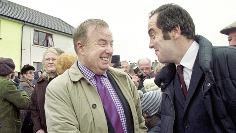 Ivan Cooper met up with James Nesbitt in Derry&#39;s Bogside when the actor was playing the politician in the 2002 film, &quot;Bloody Sunday&quot;. Picture by Margaret McLaughlin 