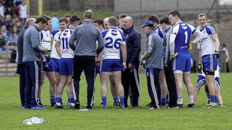 The Monaghan players were left disappointed after letting a six-point lead slip against All-Ireland champions Dublin on Sunday. Picture by Philip Walsh 