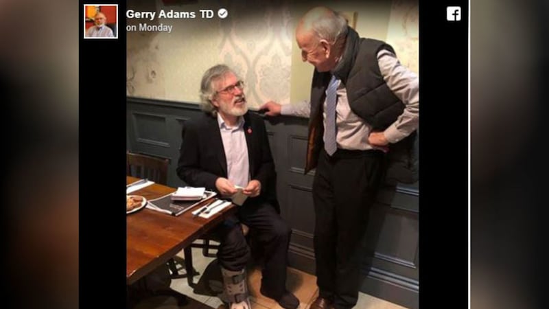 &nbsp;Gerry Adams has broken bones in his foot. Picture from Gerry Adams on Facebook