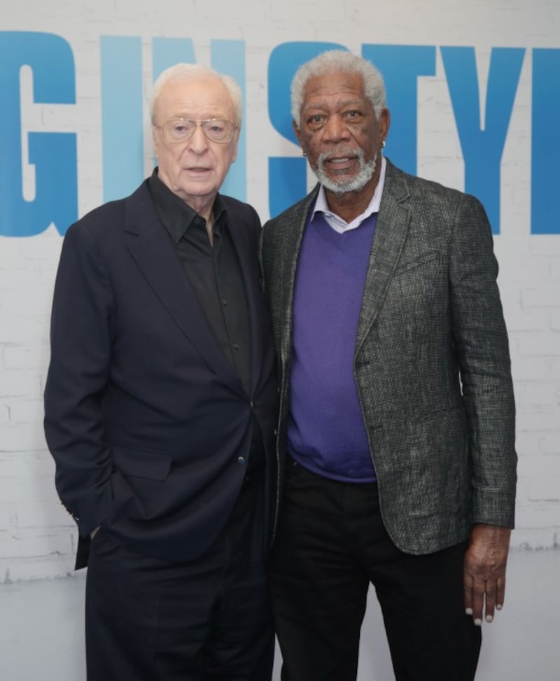 Michael Caine (left) and Morgan Freeman at the Ham Yard Hotel in London before attending a screening of Going in Style.