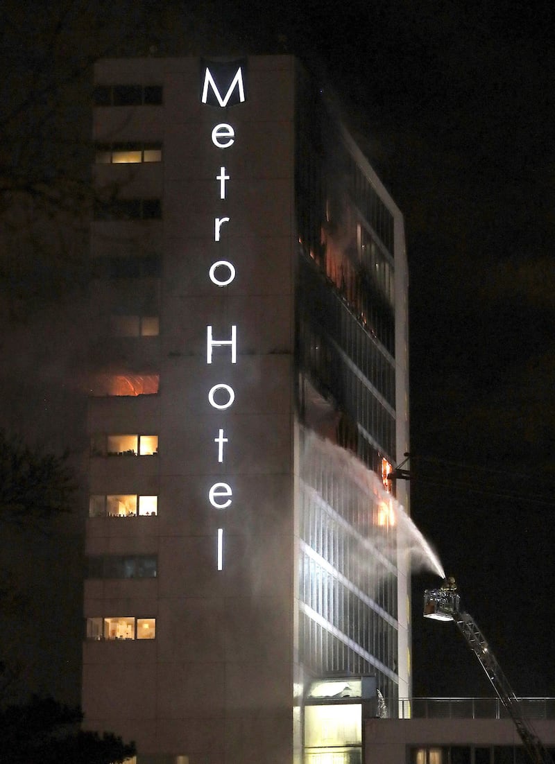 &nbsp; A fire at the Metro Hotel near Dublin Airport on the northside of the city.&nbsp;Brian Lawless/PA Wire