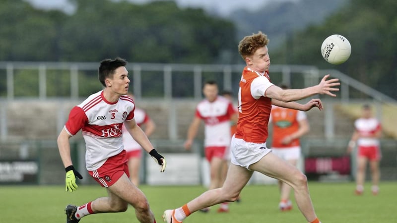Conor Turbitt made a brilliant start to life as an Armagh forward, notching 1-6 in his National League debut against Cavan. Picture by Margaret McLaughlin 