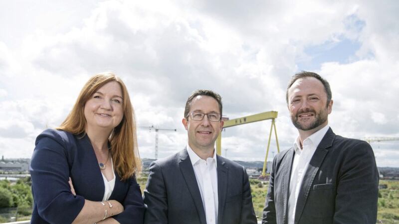 Pictured in Belfast are :Jayne Brady, Kernel Capital; Alan Foreman, CEO, B-Secur; and Andrew Sloane, ADV. 