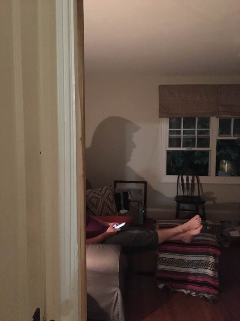 The silhouette which looks like Donald Trump
