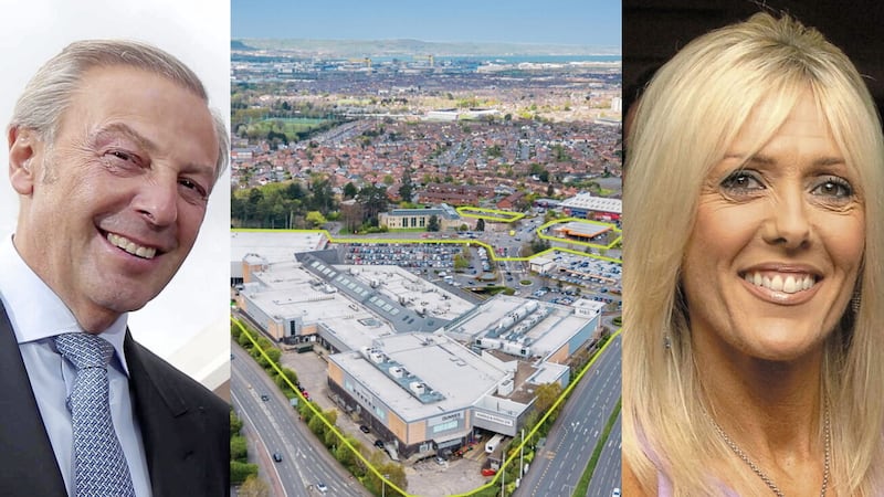 A company ultimately owned by Michael Herbert (left) and Lesley Herbert (right) is the new owner of Forestside shopping centre in south Belfast (centre).