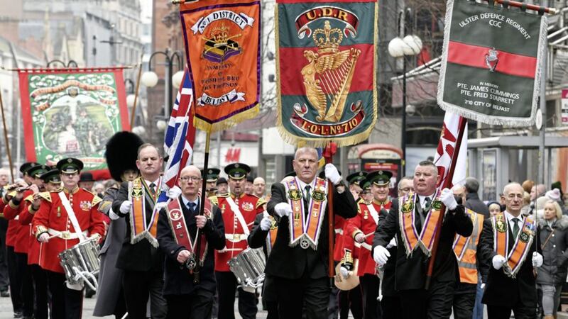 A commemoration service and parade took place in Belfast city centre 