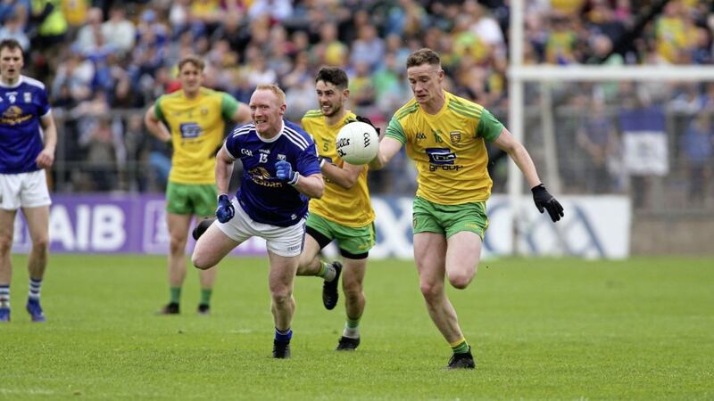 Cian Mackey chases Ciaran Thompson during last year&#39;s Ulster final. The Cavan stalwart had been used off the bench to great effect in earlier games but by the time he was introduced in the decider, the game was long gone. Picture by Seamus Loughran 