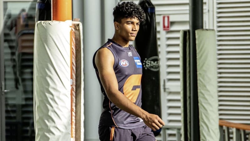 Callum Brown has signed a two-year international rookie contract with Aussie Rules outfit Great Western Sydney Giants. Picture courtesy of gwsgiants.com.au 