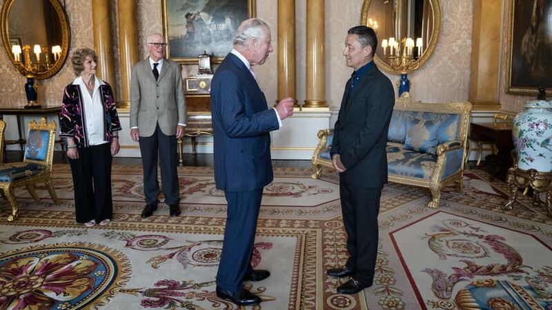 The King receives Jamling Norgay, son of Sherpa guide Tenzing Norgay, during an audience at Buckingham Palace (Victoria Jones/PA)