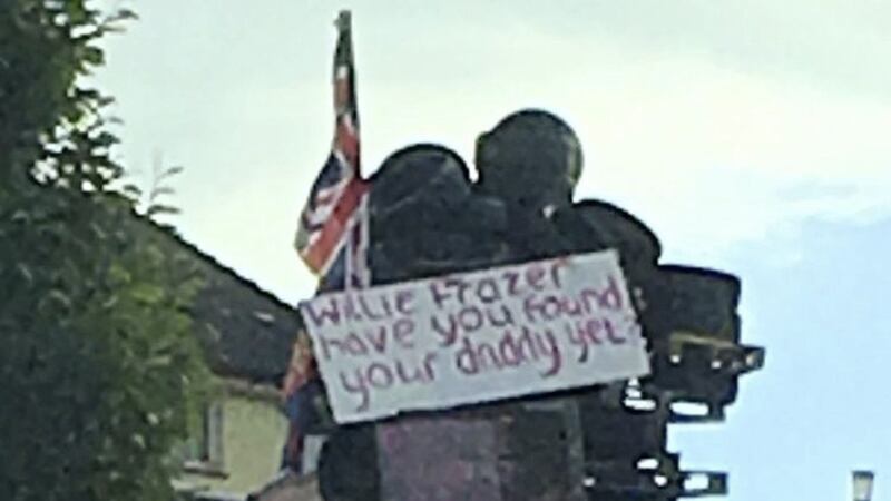 The Newry bonfire that mocks the murdered father of loyalist Willie Frazer. 