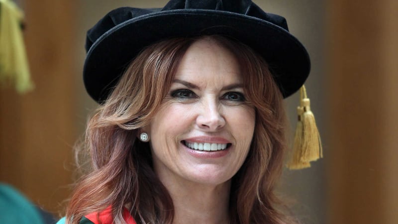 Actress Roma Downey pictured in 2014 when she received the honorary degree from Ulster University. Picture by Margaret McLaughlin