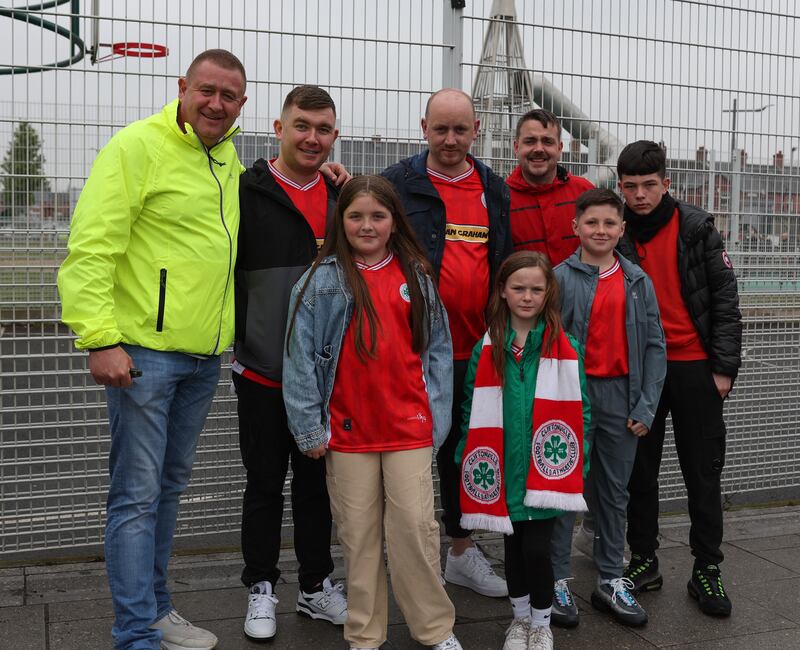 PACEMAKER PRESS BELFAST 04-05-24
Clearer Water Irish Cup Final
Cliftonville Fans  during this Afternoon’s game at NFS @ Windsor Park, Belfast.  
Photo - Andrew McCarroll/ Pacemaker Press