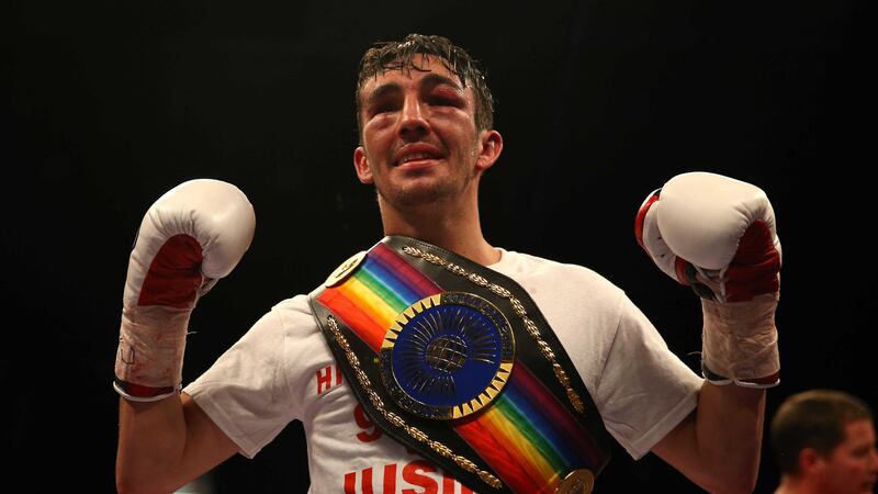 Jamie Conlan celebrates victory over Anthony Nelson during the Commonwealth Super-flyweight Championship bout at the Copper Box Arena, London on Saturday night<br />Picture by PA&nbsp;
