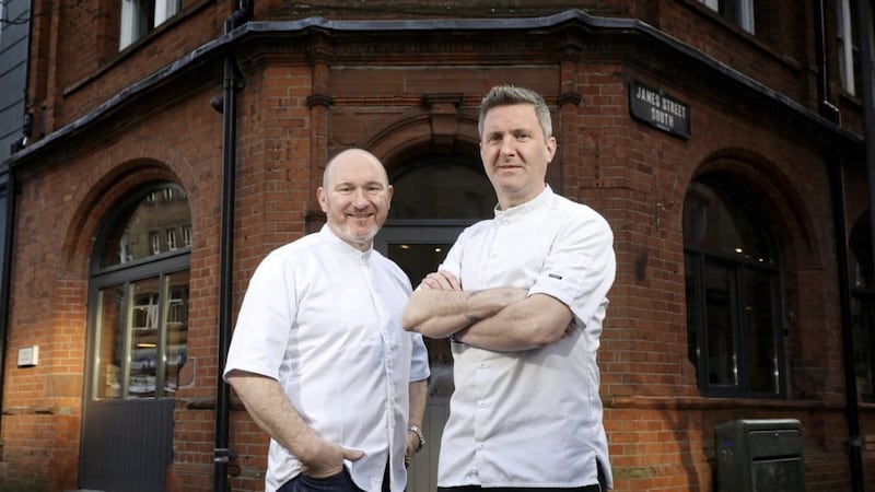 Niall McKenna (left) with James Street&#39;s new executive chef, Ryan Stringer. 