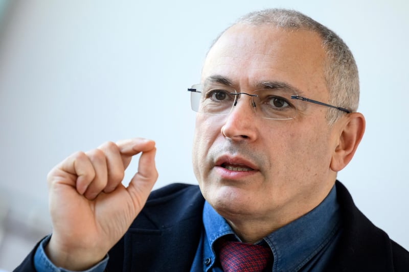Russian regime critic Mikhail Khodorkovsky (Bernd von Jutrczenka/dpa via AP)