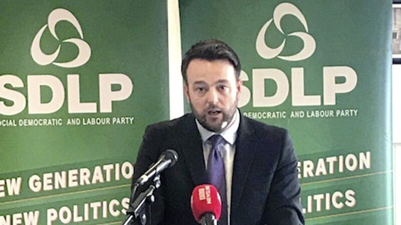 SDLP leader Colum Eastwood launched his party&#39;s local government manifesto in Derry on Friday. Picture by Margaret McLaughlin 