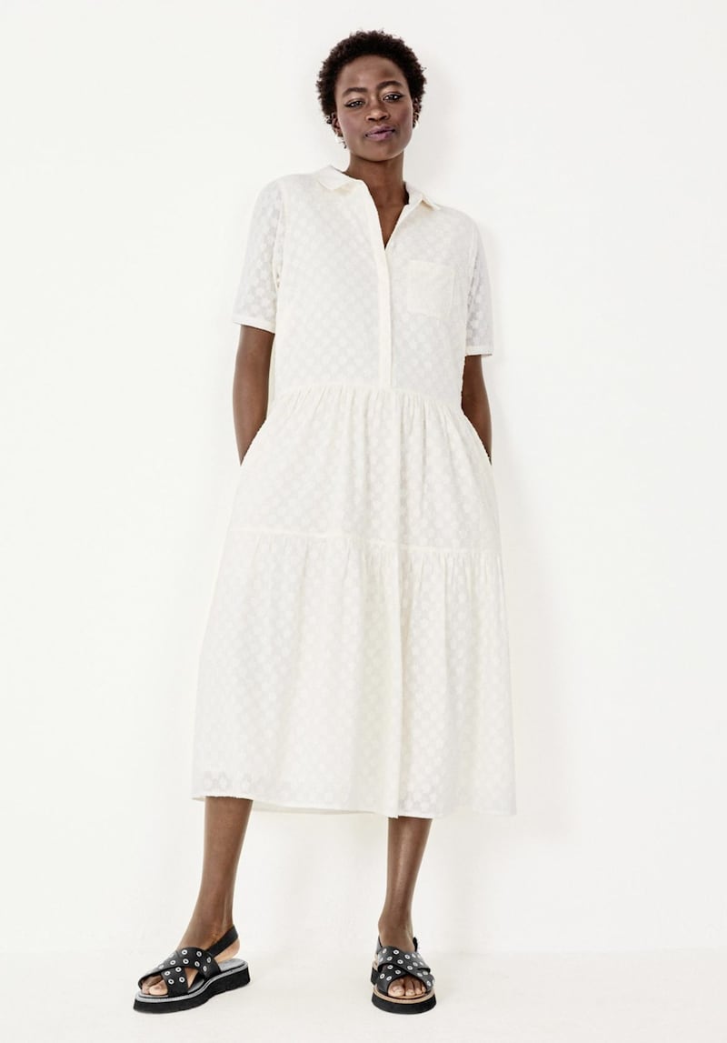 Hush Joan Midi Shirt Dress, &pound;95, available from Hush (shoes, stylist's own)