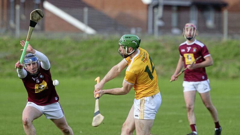 Antrim&#39;s Conor McCann in action against Westmeath. Picture by Mal McCann. 