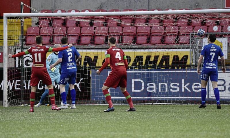 Cliftonville forged ahead 2-1 after Chris Hegarty turned into his own net 