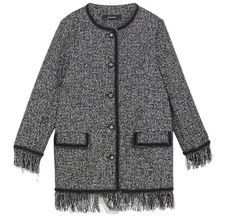 Zara Tweed Jacket with Metallic Thread, &pound;79.99 