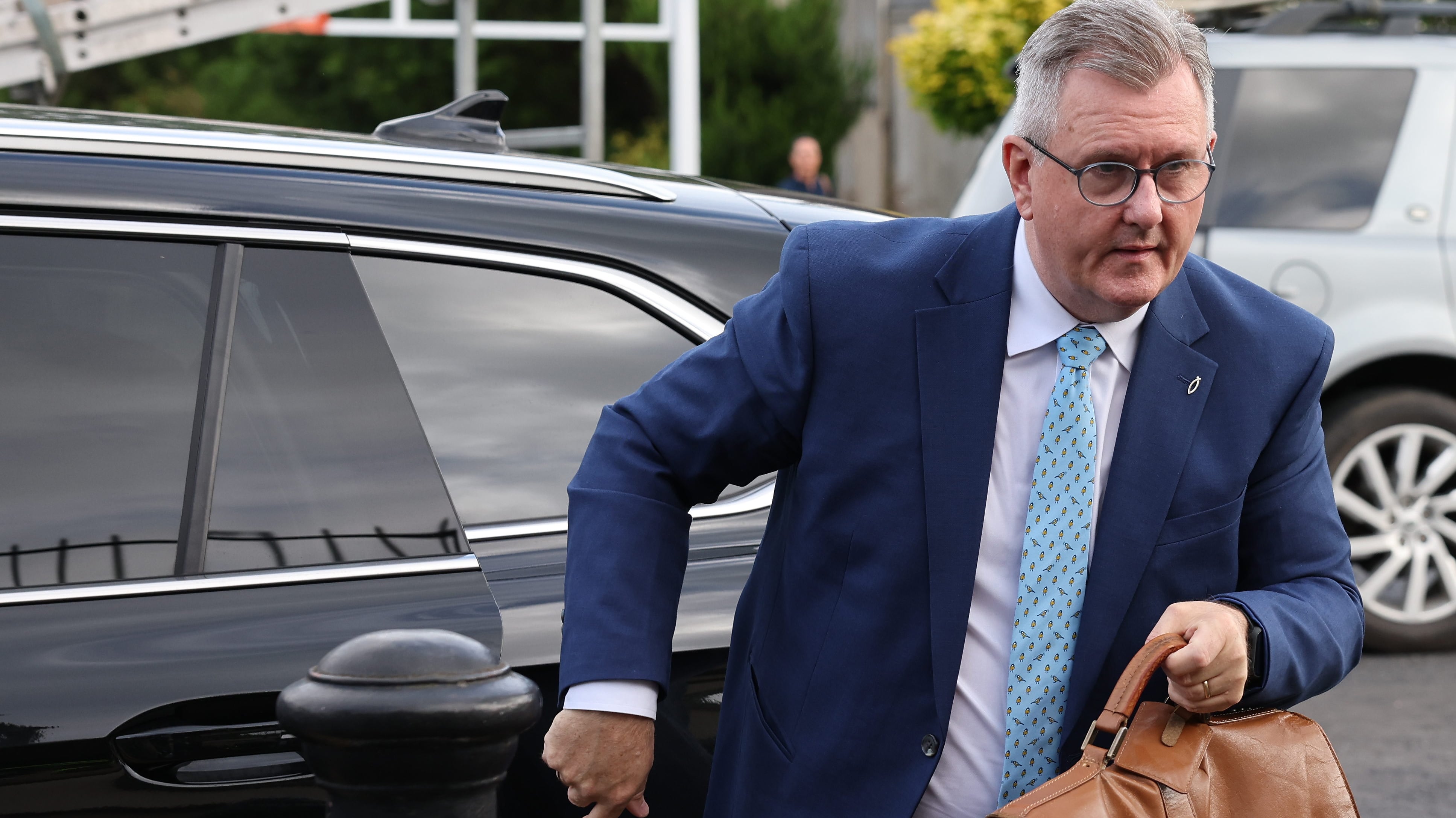 Jeffrey Donaldson arriving at Newry Crown Court earlier in June