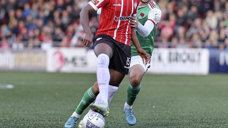 Derry City&#39;s Sadou Diallo returns from suspension for his side&#39;s trip to St Pat&#39;s on Monday night Picture: Margaret McLaughlin 