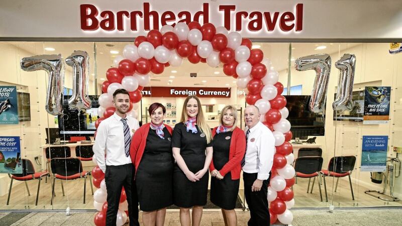 Pictured at the opening are (from left) staff members Michael Callaghan, Julie Farrell, Kelly Hutchinson (branch manager), Linda Kelso and Stevie Dunseath 