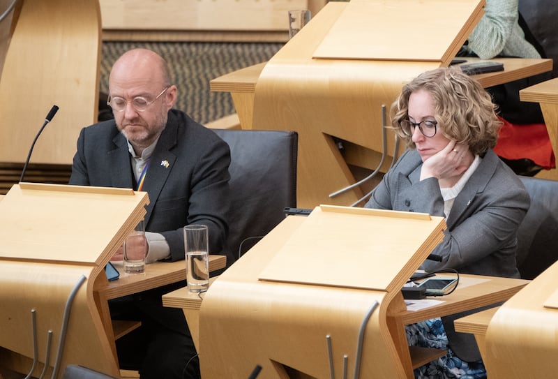 Green co-leaders Patrick Harvie and Lorna Slater – who are no longer Government ministers – said their MSPs will vote against Humza Yousaf