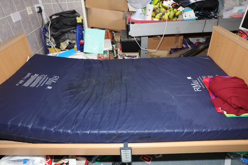 A bed used by Kaylea Titford before she died