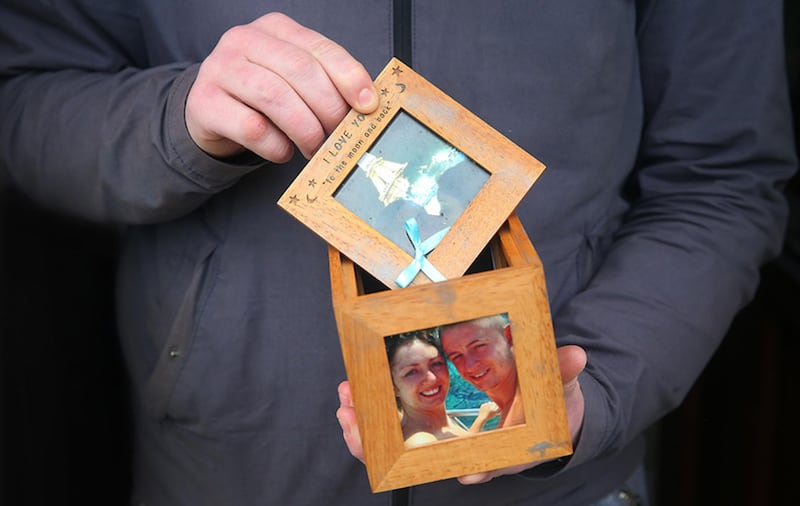 The box that baby Holly's ashes were kept in 